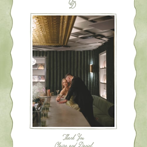 This is a garden thank you postcards with standard by Creo Study called folk garden printing on signature in postcard