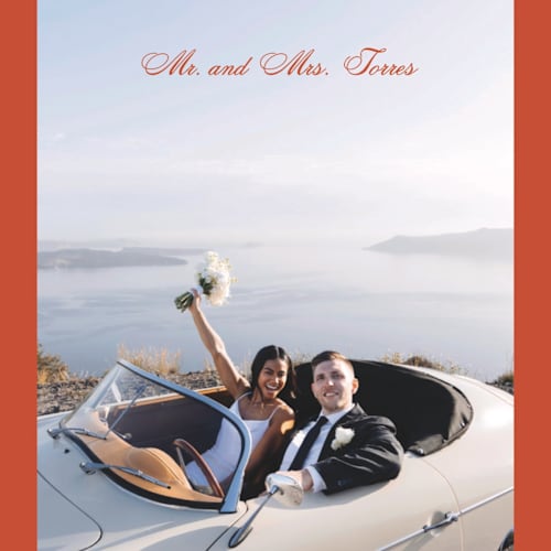 This is a cherry thank you postcards with standard by Ani Somi called borders printing on signature in postcard