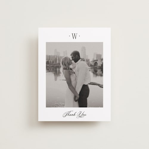 This is a hydrangea wedding thank you cards with standard by Carolyn MacLaren called dotted classic printing on recycled smooth signature in standard