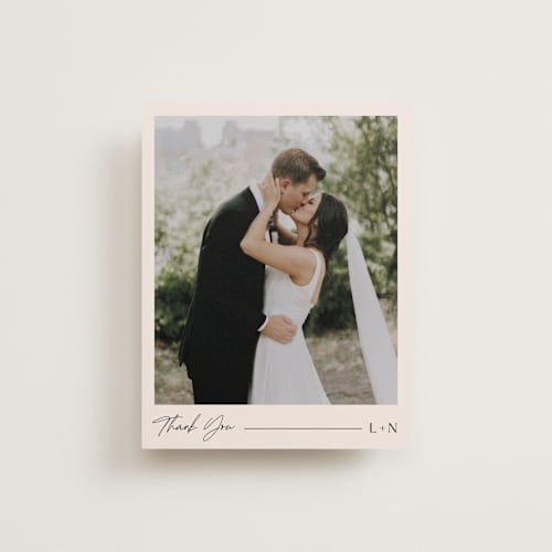 This is a creampuff wedding thank you cards with standard by Carolyn MacLaren called modern aligned printing on recycled smooth signature in standard