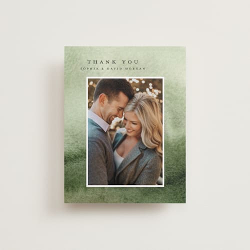 This is a forest wedding thank you cards with standard by Petra Kern called great outdoors printing on recycled smooth signature in standard