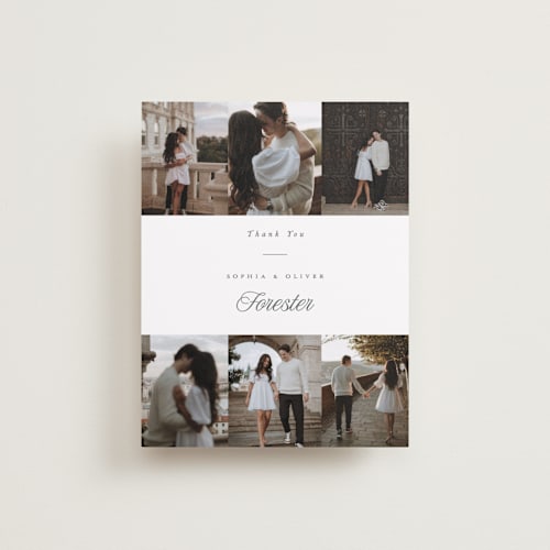 This is a graphite wedding thank you cards with standard by Leah Bisch called beautiful day printing on recycled smooth signature in standard