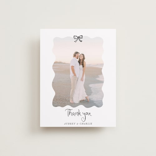 This is a tuxedo wedding thank you cards with standard by Cass Loh called quirky fun printing on recycled smooth signature in standard