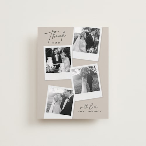 This is a dune wedding thank you cards with standard by Kerry Doyle called instant elegance printing on recycled smooth signature in standard