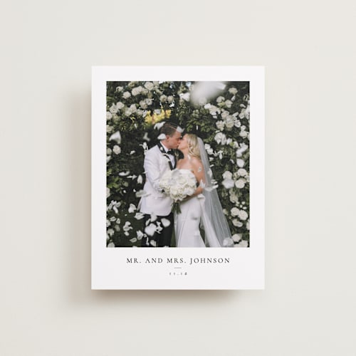 This is a ink wedding thank you cards with standard by Wildfield Paper Co called daisies printing on recycled smooth signature in standard