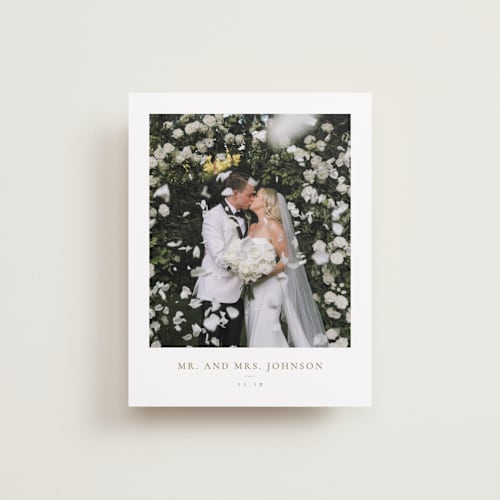 This is a leaf wedding thank you cards with standard by Wildfield Paper Co called daisies printing on recycled smooth signature in standard