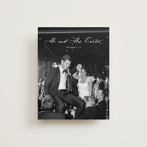 This is a sugar wedding thank you cards with standard by Jessica Williams called tranquil printing on recycled smooth signature in standard