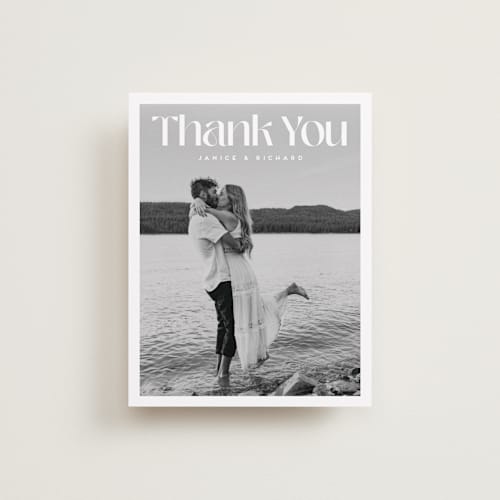 This is a blackberry wedding thank you cards with standard by Claudia Orengo called news! printing on recycled smooth signature in standard