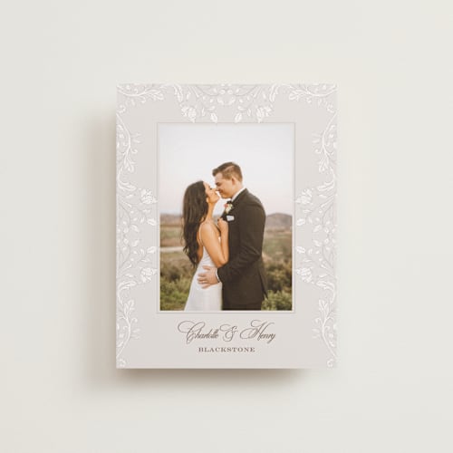 This is a natural wedding thank you cards with standard by BR Designs called vintage flourishes printing on recycled smooth signature in standard