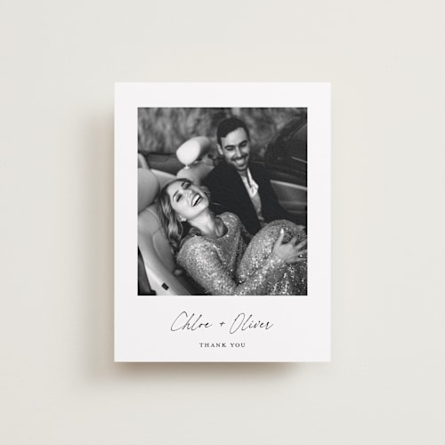 This is a jasmine wedding thank you cards with standard by Pippa Shaw called modern classic printing on recycled smooth signature in standard