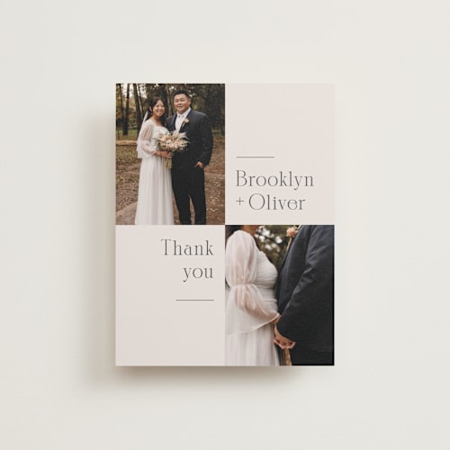 This is a latte wedding thank you cards with standard by Kristie Kern called portland printing on recycled smooth signature in standard