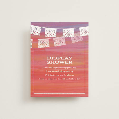 This is a aqua bridal shower insert cards with standard by Laura Moyer called bridal fiesta printing on signature in standard