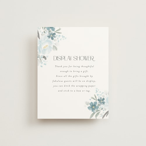 This is a bluebelle bridal shower insert cards with standard by Itsy Belle Studio called something blue printing on signature in standard