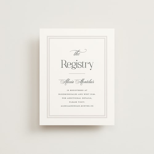This is a obsidian bridal shower insert cards with standard by Carolyn MacLaren called traditions printing on signature in standard