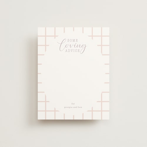 This is a peony bridal shower insert cards with standard by Baumbirdy called bridal boots printing on signature in standard