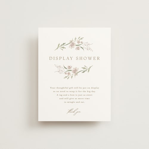 This is a spring mist bridal shower insert cards with standard by Erin L. Wilson called meadow printing on signature in standard