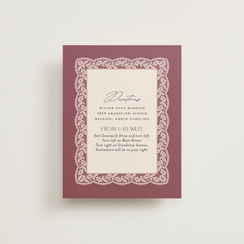 This is a mauve enclosure cards with standard by Erica Krystek called chantilly printing on signature in standard