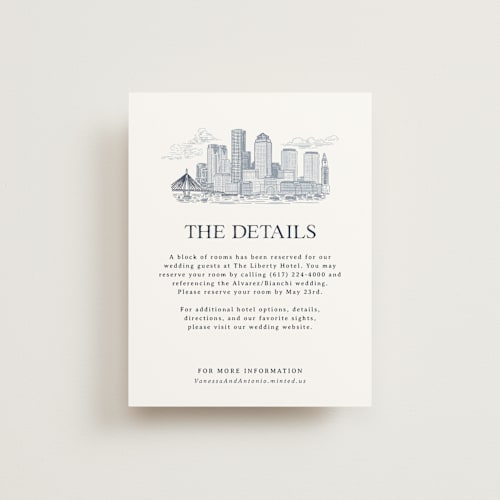 This is a marine enclosure cards with standard by Jenna Holcomb called boston toile printing on signature in standard