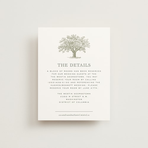 This is a olive enclosure cards with standard by Jenna Holcomb called washington dc toile printing on signature in standard