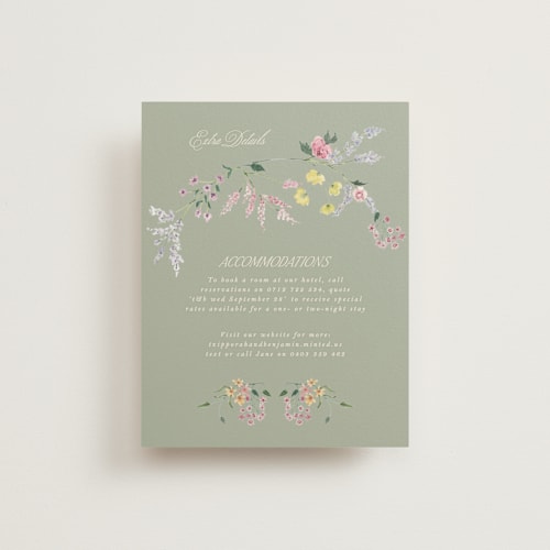 This is a english garden enclosure cards with standard by Phrosné Barwood called whimsey floral printing on signature in standard