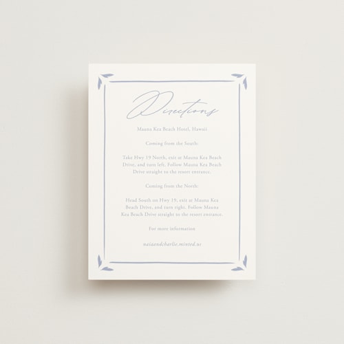This is a pale cerulean enclosure cards with standard by Sabrin Deirani called ocean dreams printing on signature in standard