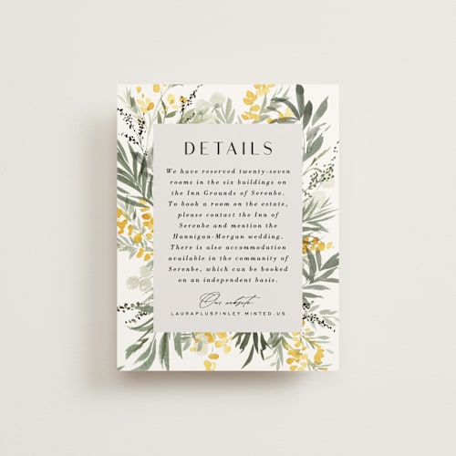 This is a dandelion enclosure cards with standard by Everett Paper Goods called mimosa printing on signature in standard