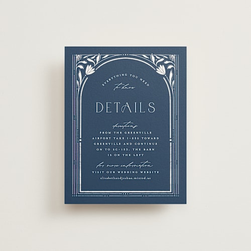 This is a delphinium enclosure cards with standard by Ashley DeMeyere called nouveau frame printing on signature in standard