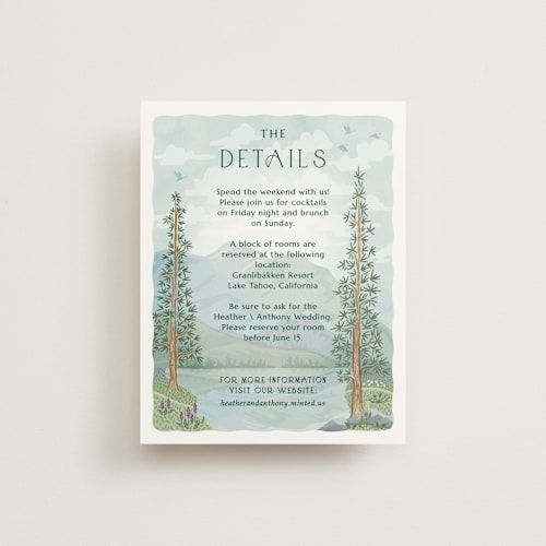This is a spruce enclosure cards with standard by Paper Sun Studio called sierra printing on signature in standard