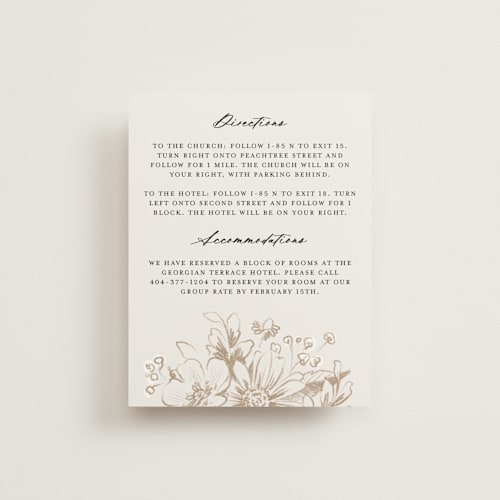 This is a cream enclosure cards with standard by Paper Raven Co. called sketched flora printing on signature in standard