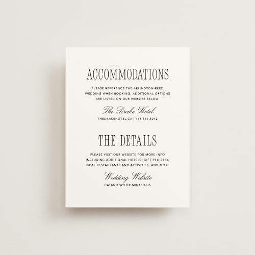 This is a silk enclosure cards with standard by Kelly Schmidt called formal minimalist printing on signature in standard