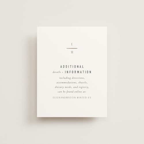 This is a granite enclosure cards with foil pressed by Jackie Mangiolino called minimal monogram printing on signature in standard