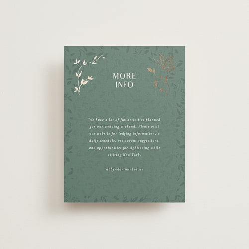 This is a eucalyptus enclosure cards with foil pressed by Simona Camp called southern romance printing on signature in standard