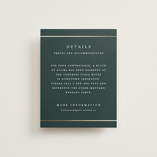 This is a forest enclosure cards with foil pressed by Stacey Meacham called style and grace printing on signature in standard