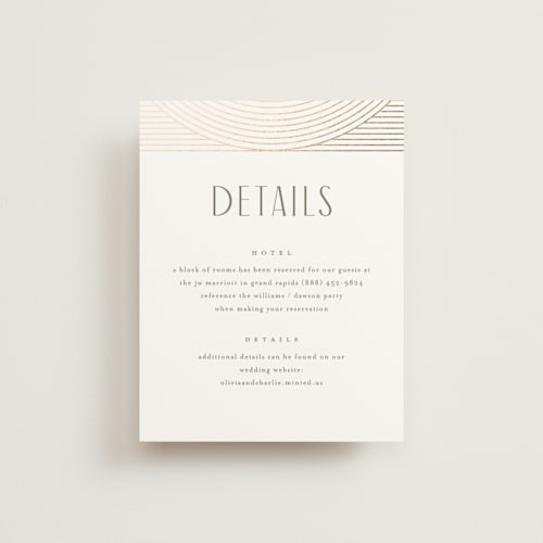 This is a alabaster enclosure cards with foil pressed by Pixel and Hank called moderne printing on signature in standard