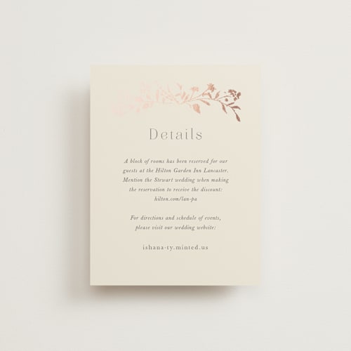 This is a creme brulee enclosure cards with foil pressed by Jennifer Wick called queen anne's lace printing on signature in standard
