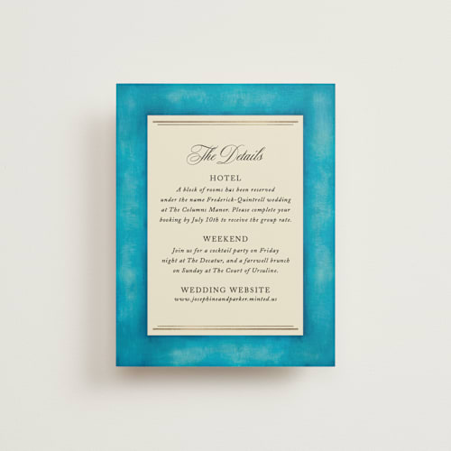 This is a marine enclosure cards with foil pressed by Jackie Crawford called josephine printing on signature in standard