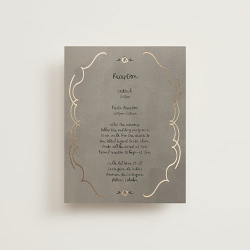 This is a ink wash foil stamped wedding invitations with foil pressed by Ani Somi called santa catalina printing on signature in standard