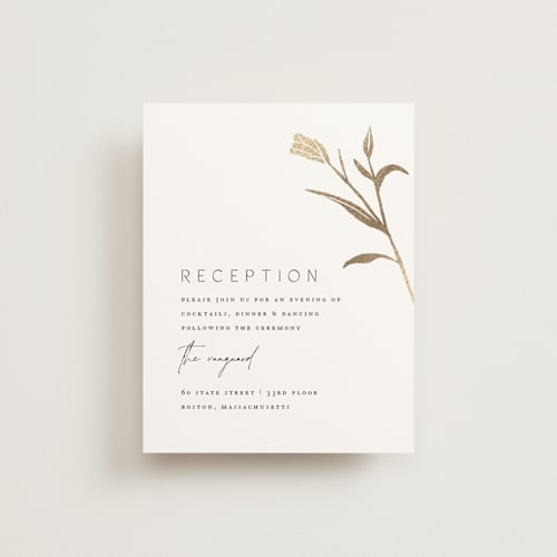 This is a cotton foil stamped wedding invitations with foil pressed by Amy Kross called perennial printing on signature in standard