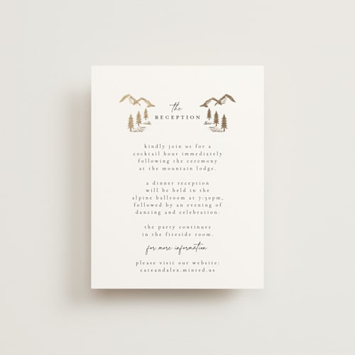 This is a quartz foil stamped wedding invitations with foil pressed by Ana de Sousa called summit serenity printing on signature in standard