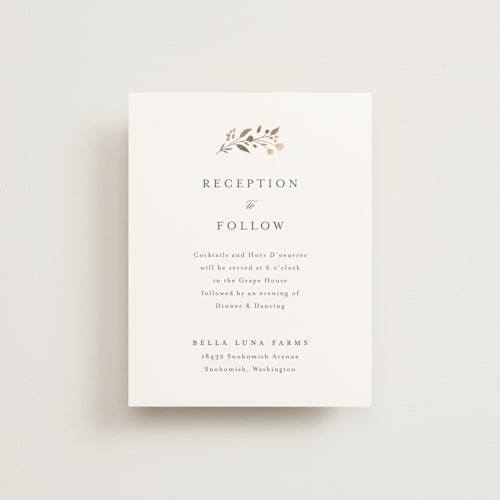 This is a cloudy foil stamped wedding invitations with foil pressed by Jennifer Postorino called embrace printing on signature in standard