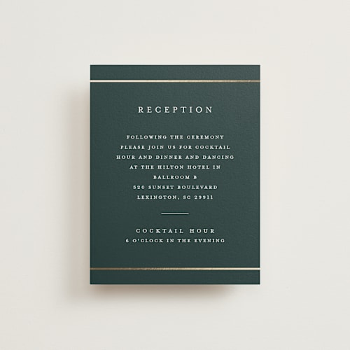 This is a forest foil stamped wedding invitations with foil pressed by Stacey Meacham called style and grace printing on signature in standard
