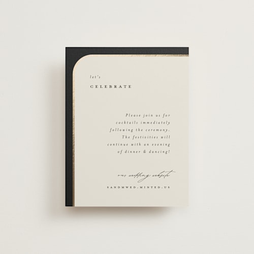 This is a black tie foil stamped wedding invitations with foil pressed by Carolyn Nicks called tuxedo printing on signature in standard