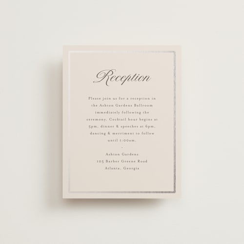 This is a antique foil stamped wedding invitations with foil pressed by Nicole Walsh called tux printing on signature in standard