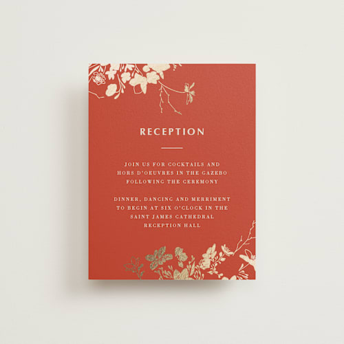 This is a lava foil stamped wedding invitations with foil pressed by Stellax Creative called abstract flora printing on signature in standard