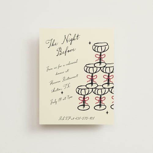 This is a champagne reception cards with standard by Helena Vitto called vintage lovers printing on signature in standard