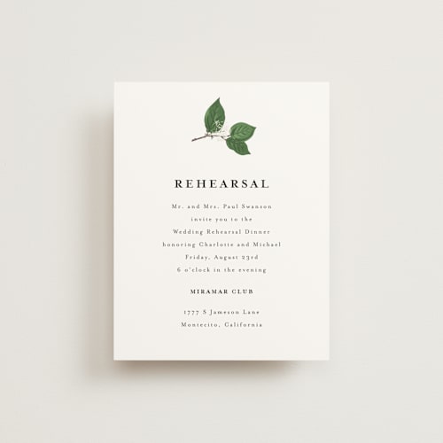 This is a fern reception cards with standard by Susan Moyal called greenery printing on signature in standard