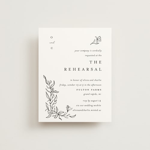 This is a alpine reception cards with standard by Pixel and Hank called floral cascade printing on signature in standard