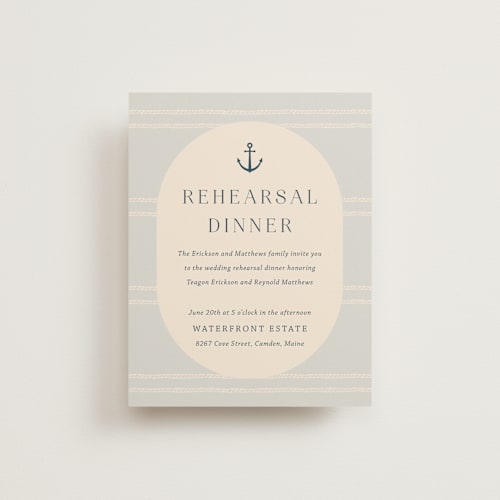 This is a sea breeze reception cards with standard by Rebecca Durflinger called nautical nuptials printing on signature in standard