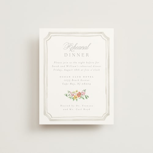 This is a hibiscus reception cards with standard by Everett Paper Goods called chelsea printing on signature in standard