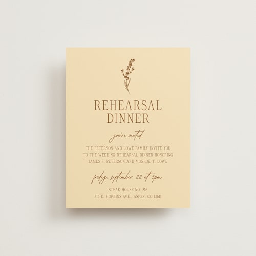 This is a bark reception cards with standard by Jen Ramsey called classic and floral printing on signature in standard